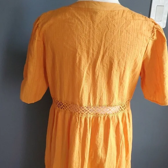 Knox Rose woman's orange buttondown dress size M - Picture 8 of 14